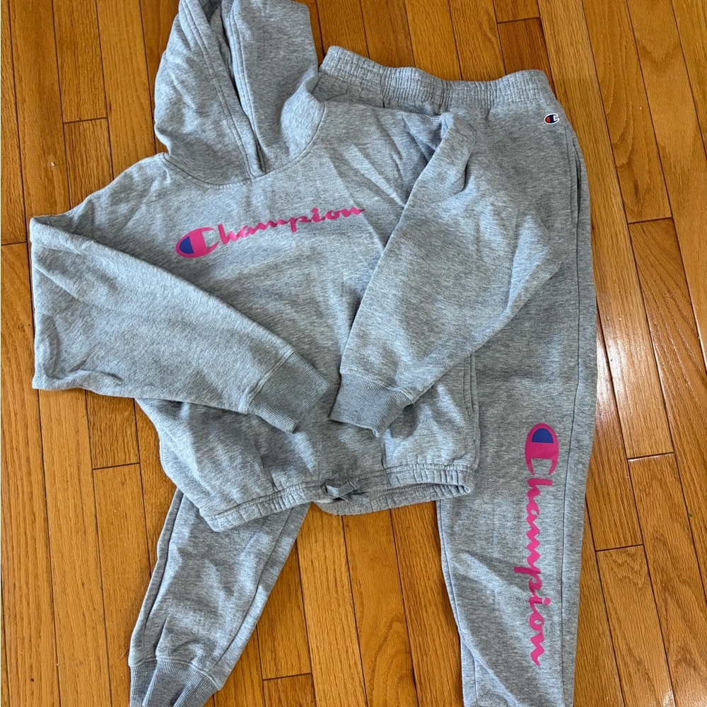 Champion Kids Gray and Pink Sweatpants Set
